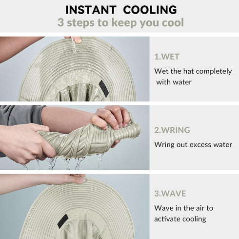 Sukeen Cooling Sun Hat for Men and Women, UPF50+ Wide Brim Fishing Hat with Neck Flap, Adjustable Bucket Hat