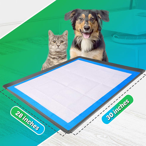 28 30 TidyFriend Dog Pee Pad Holder Tray Fits for x Wee Wee Pee Pads - Stable Grip, Raised Edges, Quick-Wipe Silicone