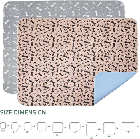 Eterish 31'' 36'' 2 Pack, Reusable Washable Pee Pads for Dogs Large/Extra Large x Absorbent Pet Puppy Dog Training Pads