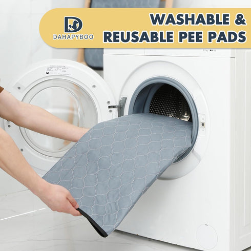 Dogs,4 Pack Dogs,18x24 DAHAPYBOO Washable Pee Pads for Reusable Puppy Pads for Non-Slip Waterproof Pet Training Pads