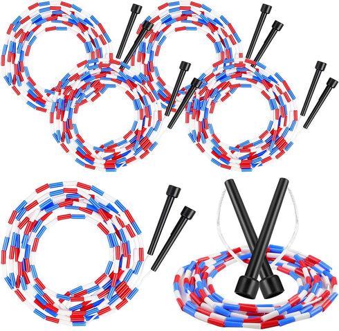 Zubebe 16-foot Double Dutch Jump Ropes Bulk Segmented Skipping Colorful Beaded Ropes