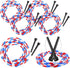 Zubebe 16-foot Double Dutch Jump Ropes Bulk Segmented Skipping Colorful Beaded Ropes