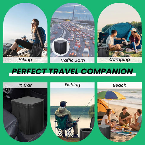 Cnyrbt Portable Camping Toilet with Lid,Portable Folding Toilet Travel Portable Potty for Adult Camping, Hiking, Car