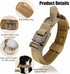 KCUCOP Tactical Dog Collar with Handle, Adjustable Military Collar with Metal Buckle and Patches for Medium Dogs