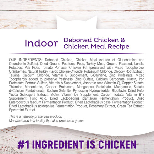 Wellness Natural Pet Food Complete Health Grain-Free Indoor Deboned Chicken Recipe, 5.5 Pound Bag