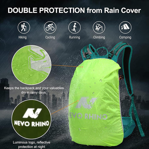 Hydration Backpack with 3L Water Bladder, Insulation Daypack Rucksack for Hiking with Rain Cover