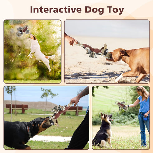 IOKHEIRA Dog Toys for Aggressive Chewers, Tough Indestructible Squeaky Toys for Large Dogs