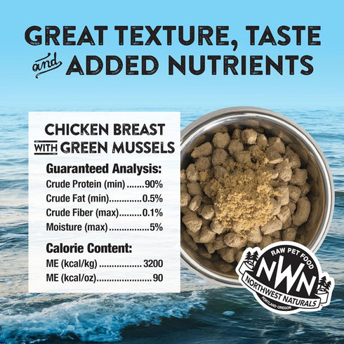 5 Oz (Pack 2) Northwest Naturals Freeze-Dried Chicken Breast with Green Lipped Mussels - Functional Topper - for Dogs