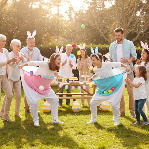 22 Set Pcs Granny Pant Yard Game Easter Game Giant Bunny Pant Easter Egg Ear Headband for Family Reunion Gathering Yard