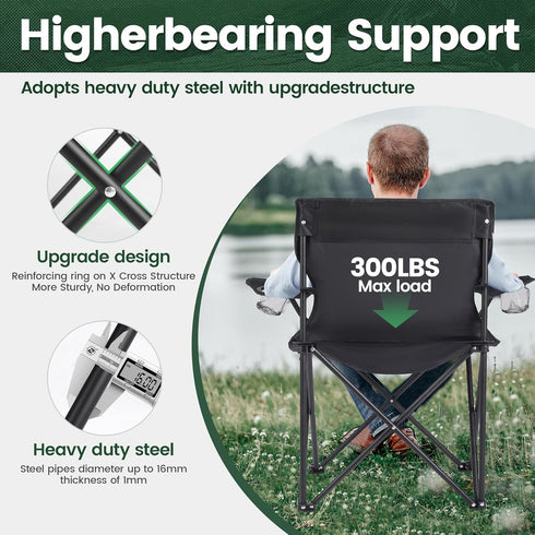 2 Pack Camping Chairs - Lightweight and Supportive Chairs for Adult and Lightweight Individuals - Compact, Durable