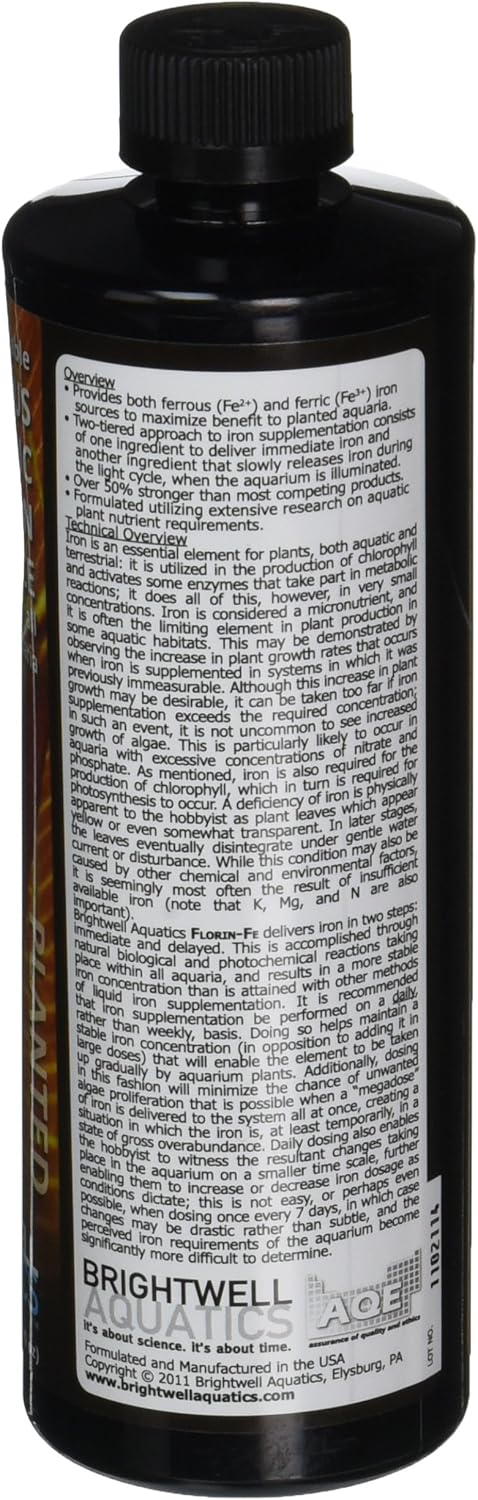 Brightwell Aquatics Florin Fe - Bioavailable Ferrous & Ferric Iron Source for Planted Aquariums,500-ml