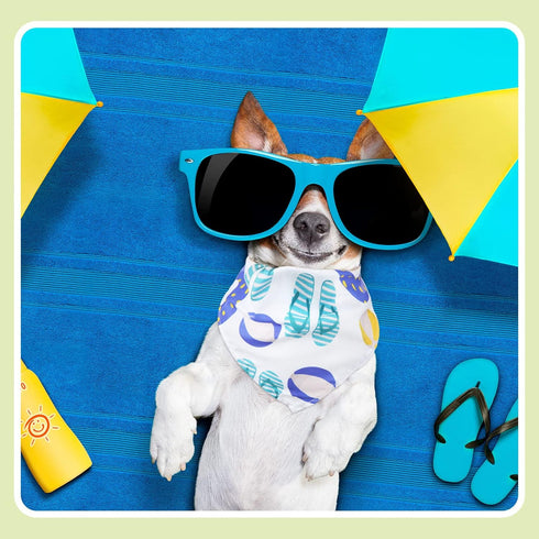 100 Kacctyen Pcs Fresh Dog Bandanas Bulk Hawaii Dog Adjustable Cute Washable Triangle Kerchief Scarf Bibs for Small