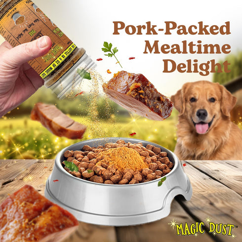 8 Wild Meadow Farms - Magic Dust Pork Jerky Topper, Single Protein Pet Food Topper for Dogs & Cats, Enhance Flavor