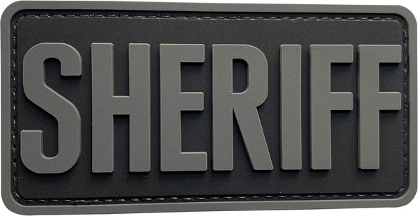 Sheriff Vest Patch Cool Subdued Gray 2x4 inches for County Sheriff Department Tactical Molle Vest