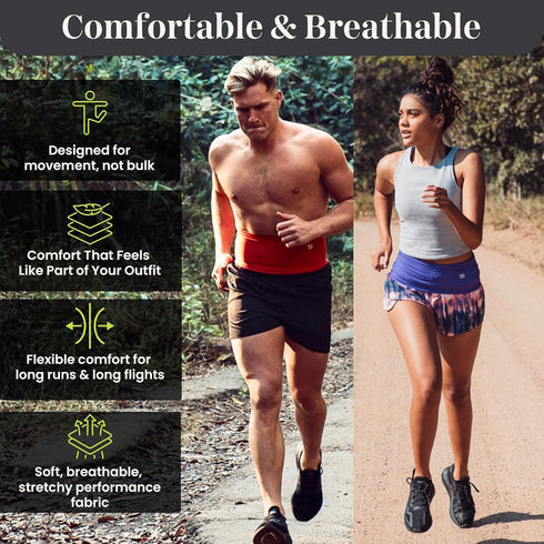 Pack 4 StashBandz Running Belt for Women & Men No-Bounce Fanny with Secure Pockets & Zipper for Phone, Money
