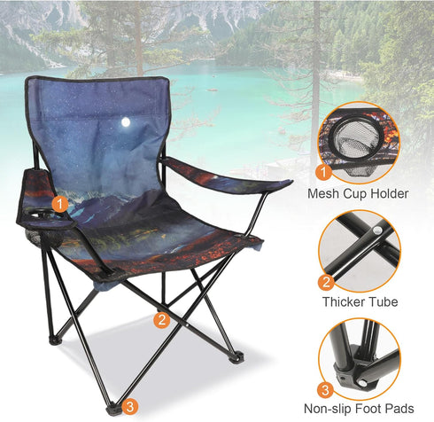 Northroad Camping Chair Portable Camp Chair, Folding Lawn Chair with Cup Holder for Outdoor Camping, Hiking, Travel