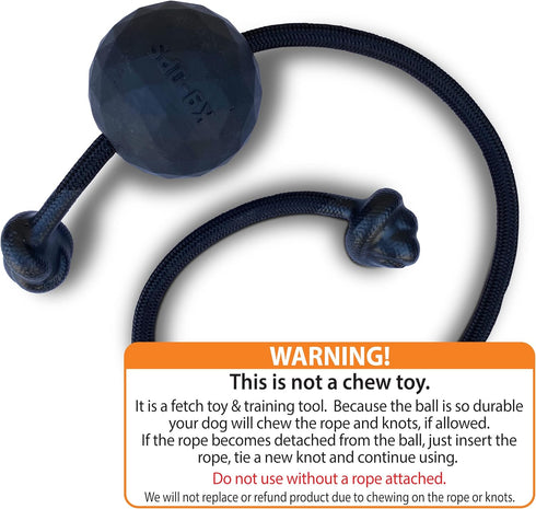 Dog Ball on a Rope Tug Toy - Rubber Fetch Training Reward for Large Dogs, Durable for Indestructible Chewers