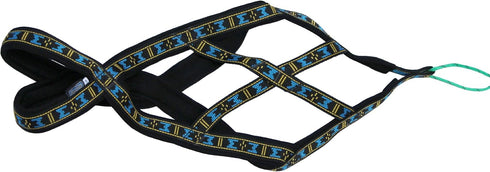 Weight Pulling Sledding Dog Harness, X-Back Style, Black, Large, 21" Neck Circumference