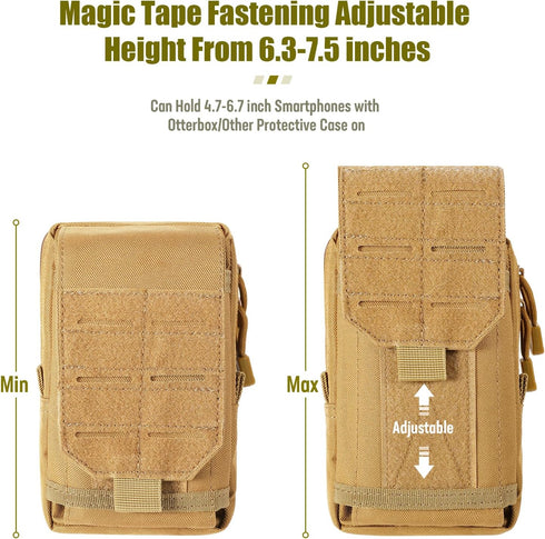 Tactical Molle Pouch, Cell Phone Holster, Small Utility EDC Pouch Gadget Organizer Bag