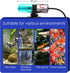 TAISHAN 3W Mini Aquarium Algae Removal Light with Timer, Waterproof Green Clear Light for Fish Tank, Pond & Pool