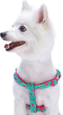 Blueberry Pet Essentials Step-in Dog Harness, Pink Flamingo on Light Emerald, Chest Girth 20"-26"
