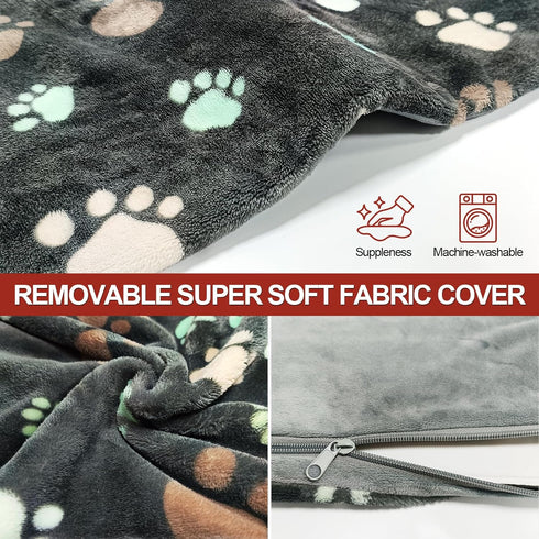 Dog Heating Pad 32x20in, Waterproof Pet Heating Pad with Smart Thermostat, Plush Fabric Cover for Whelping Supplies