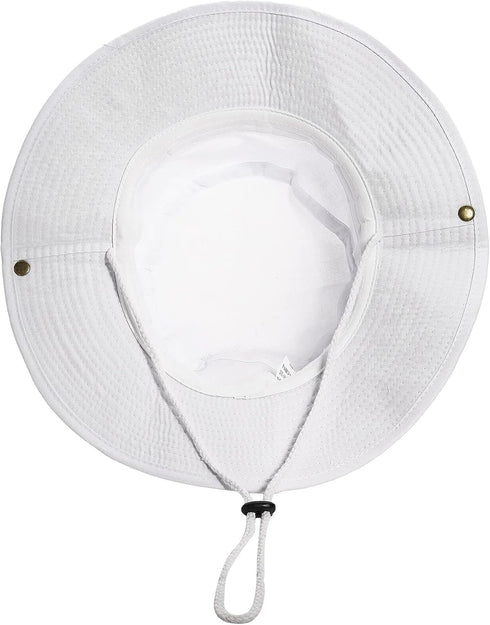 Foldable Bucket Hats with String, Wide-Brim Hiking Fishing UV Sun Protection Floppy Sun Hat