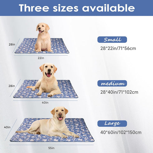 Langsprit Dog Cooling Mat, Washable Non-Toxic Cooling Pads for Dogs & Cats, Summer Sleeping Kennel Mats, Small Ice