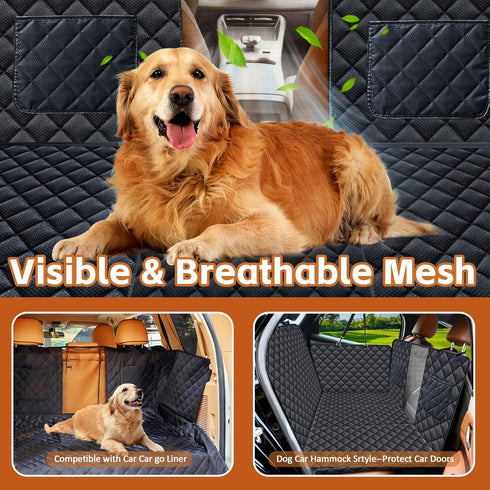 420lbs Hammock JSTHT Back Seat Extender for Dogs, Hard Bottom Dog Car Seat Cover for Back Seat Support Waterproof Back