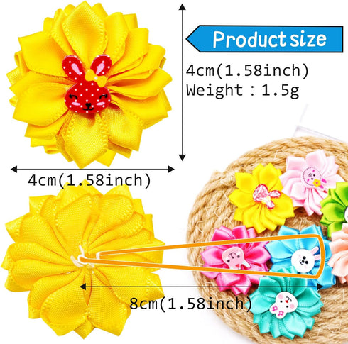 80pcs Dog Flower Bows - Bulk Holiday Small Dog Hair Bows with Rubber Bands for Grooming Accessories