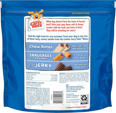 47 Canine Carry Outs Dog Treats, Beef Flavor, Ounce