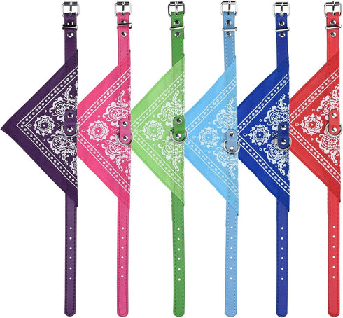 Cosmos Pet Bandana Puppy Dog Scarf Collar Neckchief Pack of 6 with Adjustable Buckle (Medium)