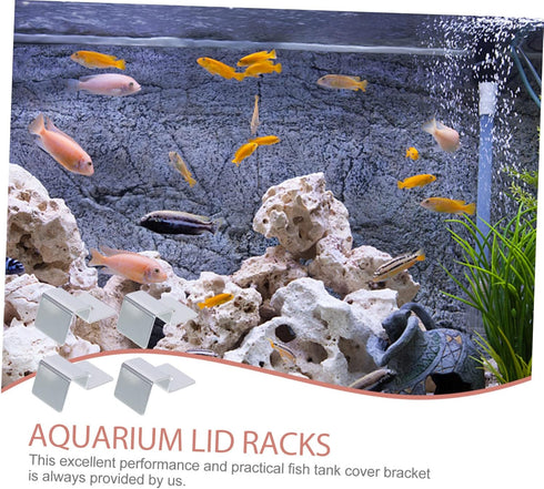 4pcs Support Frame Fish Tank Bracket, Lid Holder Clip for Aquariums, Glass Cover Clip, Stainless Steel Equipment