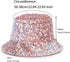 Womens Sequin Bucket Hat Beach Sun Hats for Party, Girls Teens Shiny Glitter Sequin Sun Cap for Travel
