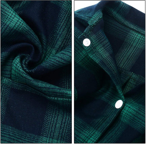 Koneseve Dog Shirt, Pet Plaid T-Shirt for Small Dog Cat, Cozy Halloween, Christmas Costumes (Green; XS)