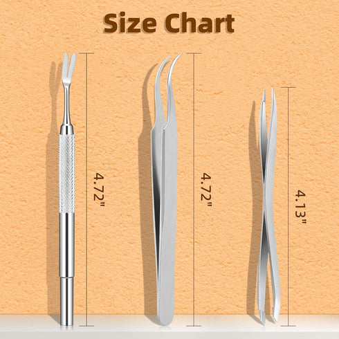 Rypet Tick Remover Tool Set - Stainless Steel Kit for Cats, Dogs, and Humans (Pack of 3)