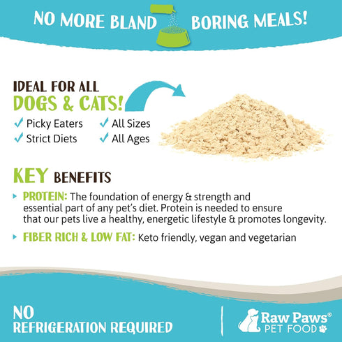 Raw Paws Boost Pet Food Topper, Organic Peanut Powder, 2.8-oz, Made in USA, Dog Food Toppers for Picky Dogs