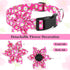 BiPawTi Medium Dog Collar, Pink Flower with Bloom Decoration, Soft Floral Girly Collar for Summer Dogs (M)