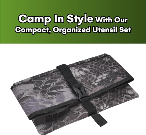 Grippi Hanging Camping Utensil - Tableware Storage Organizer - Compact Waterproof Bag for Outdoor Cooking Enthusiasts - Camp Kitchen Equipment - Camping Organizers - Set of 1 - Black - ONLY Organiser