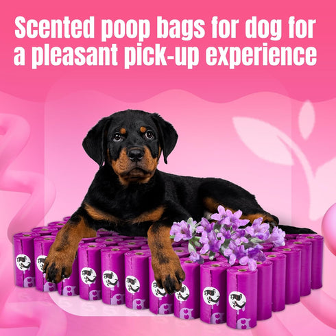 Pack 960 Count, 41% PET N PET Dog Poop Bags Scented, Value Dog Bags Refill Rolls for Doggy Poo, Cat Litter Waste, Thick
