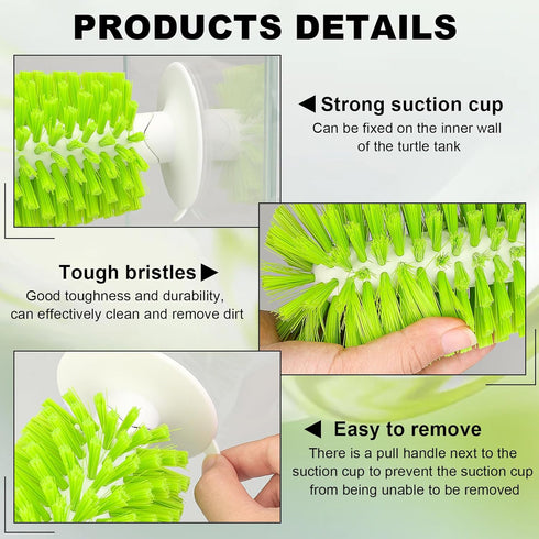 4 Pack Turtle Brush with Suction Cup for Tank, Turtle Shell Cleaning Brush, Turtle Scrub Brush Tortoise Supplies