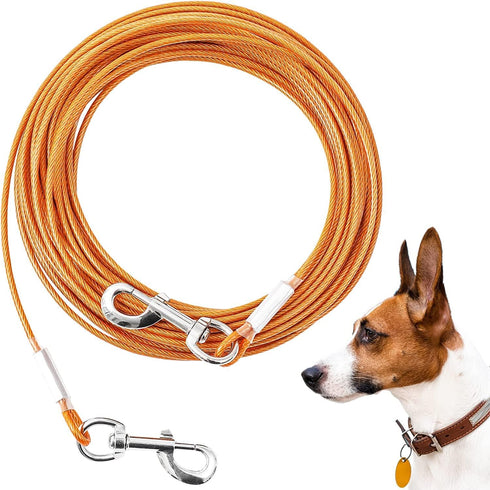 Tie Out Cable for Dogs, 20/50/30/100FT Heavy Duty Chew Proof Leads for Large Dogs Up to 250lbs