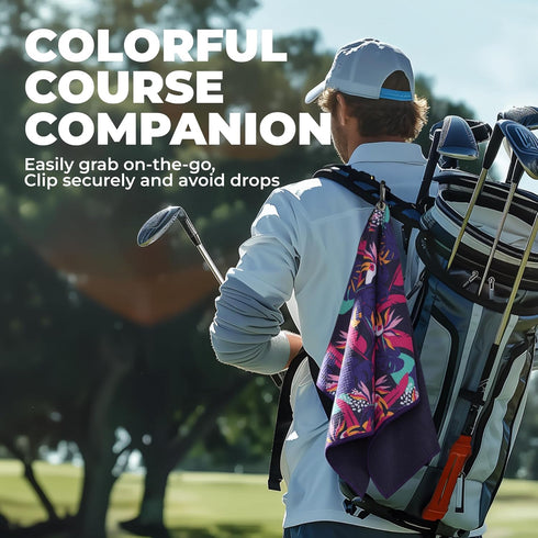 Tough Outdoors Golf Towel (15"x 25") - Microfiber Golf Bag Towel with Clip for Men & Women