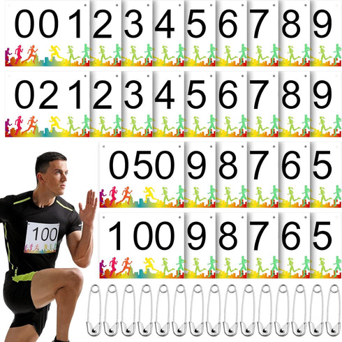 XunYee Running Bib Competitor Numbers with Safety Pins for Marathon Sports Competition