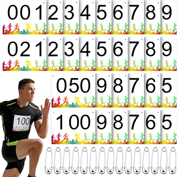 XunYee Running Bib Competitor Numbers with Safety Pins for Marathon Sports Competition