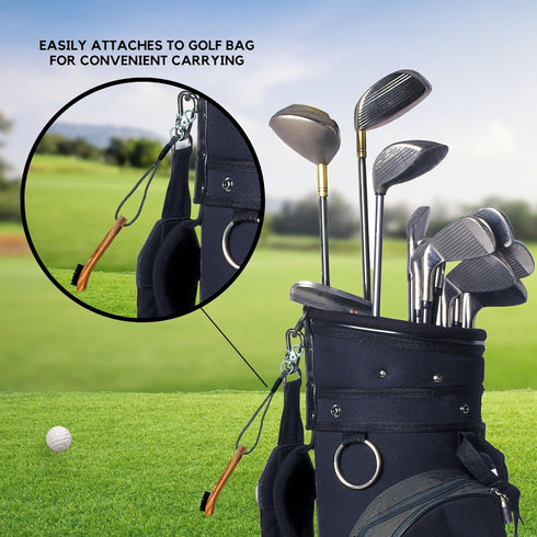 Golf Brush (2 Pack) with Cord and Clip Attachment, Ideal Club Cleaner for Woods and Irons, Golf Accessories