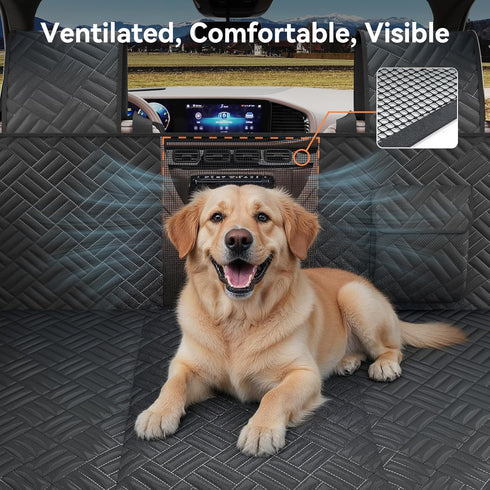 Wexyldra Dog Car Seat Cover for Back Seat- Heavy Duty Waterproof- Hard Bottom Backseat Extender Fits Sedan SUV & Small