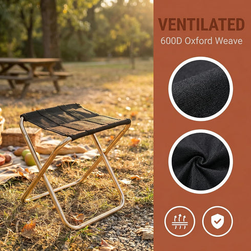 Junwapy Mini Camp Stool Lightweight Folding Camping Stool Portable Outdoor Chair Foot Rest for Fishing Hiking Gardening