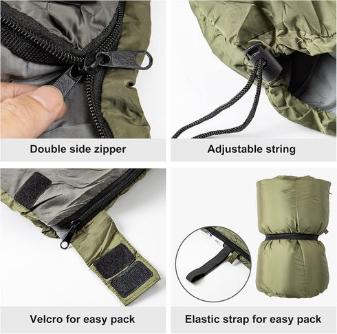 Night Cat Camping Sleeping Bag for Adults - 3 Seasons Portable Lightweight Backpacking Hiking Traveling Indoor Outdoor,