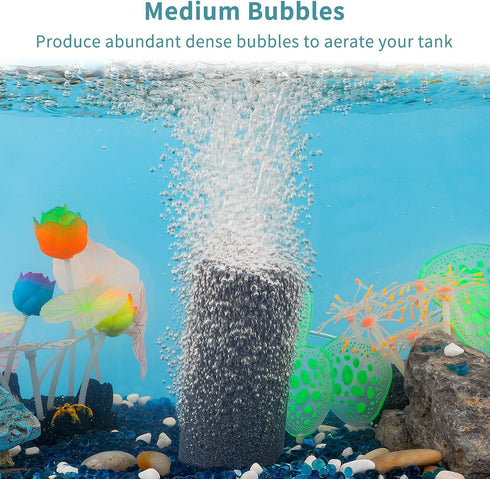 Pawfly Aquarium 4 Inch Air Stone Cylinder for Larger Pumps Bubble Diffuser Release Tool for Buckets Fish Tanks Outdoor Garden Ponds and DWC Reservoirs, 4 Pack